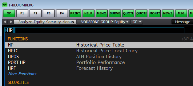 Bloomberg: Accessing Asset Data