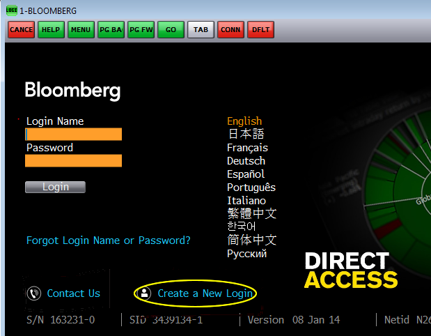 bloomberg terminal interface